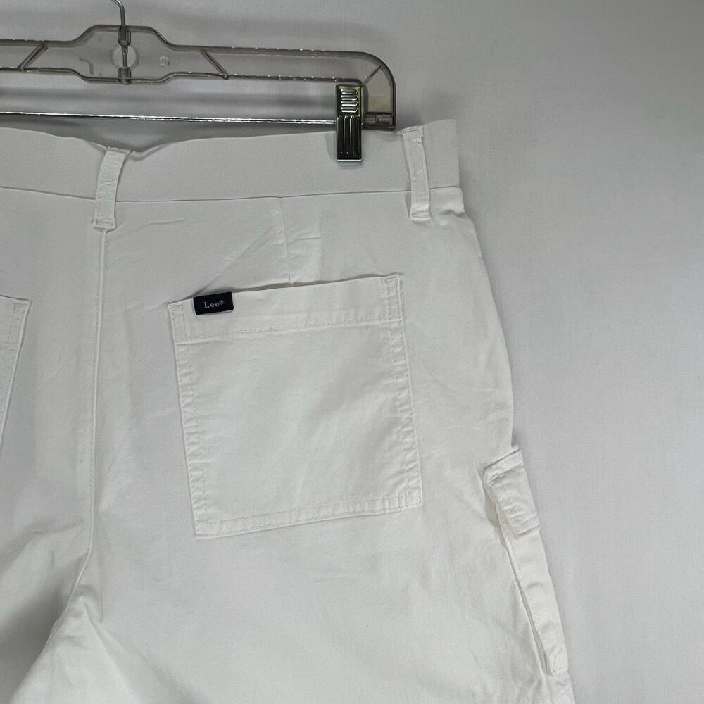 Lee Ultra Lux Comfort Cargo Short Womens 30 High Rise Stretch Relaxed Fit White - Picture 6 of 15